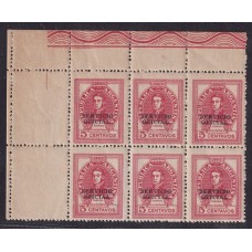 ARGENTINA SERVICIO OFICIAL GJ 683CZ CUADRO DE ESTAMPILLAS CON COMPLEMENTOS NUEVOS MINT, MUY RAROS U$ 120